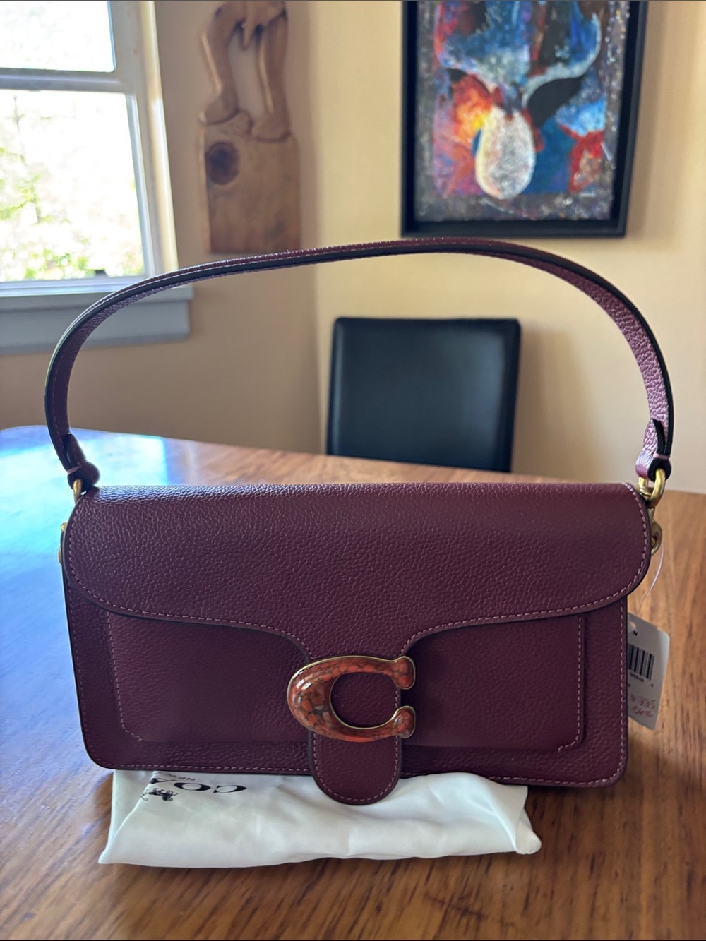 Coach Tabby 26 Pebbled Leather Shoulder Crossbody Bag in Wine